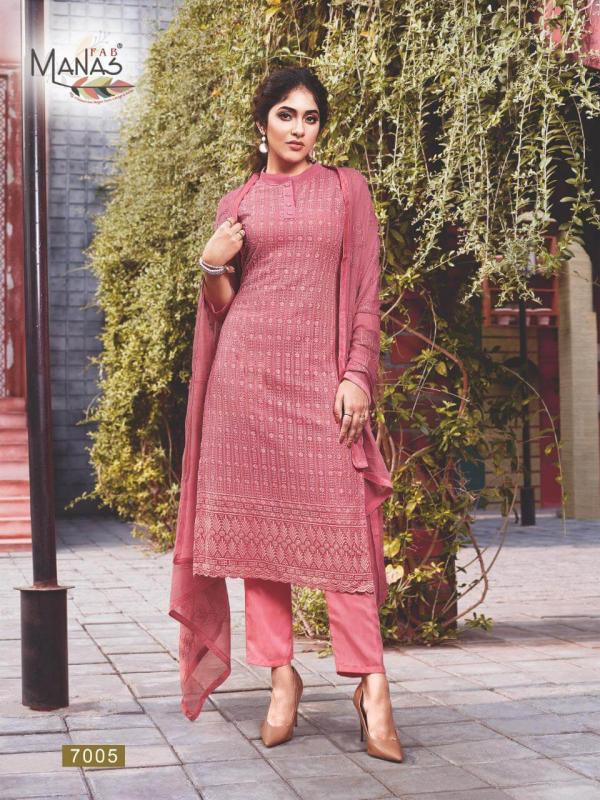 Manas Schiffli Georgette Schiffli Work Readymade Salwar